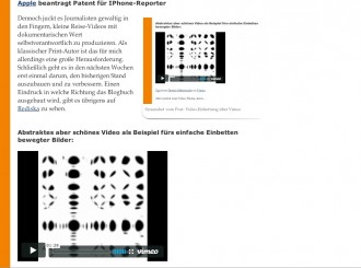 Screenshot vom Post: Video-Einbettung über Vimeo, Foto: Robert Niedermeier