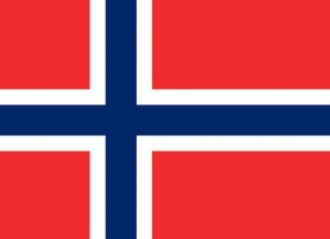 Nationalwappen von Norwegen: blaues Kreuz quer auf rotem Grund