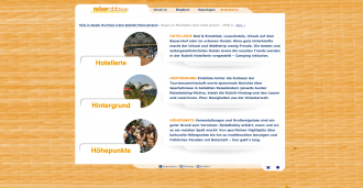 Reisethema-Rubriken, Screenshot der Zwischenseite Reisethema auf Reiserobby.de