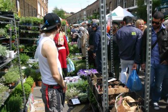 London: Blumenmarkt in Hackney auf der Columbia Road