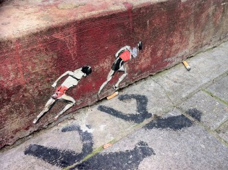 Streetart Art London Olympische Themen von Streetartist Pablo Delgado