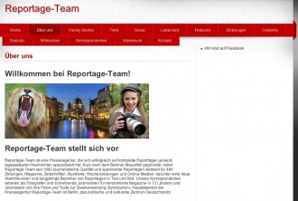 Startseite der Fake-Agentur Reporatgeteam