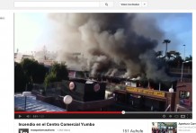 Ausschnitt aus YouTube-Video vom Feuer im Yumbo-Center auf Gran Canaria