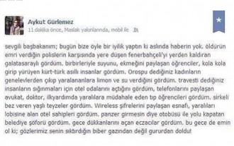 #OccupyGezi #direngeziparkı - Aykut Gürlemez: "Erdogan, heute hast du eigentlich uns allen etwas Gutes angetan!