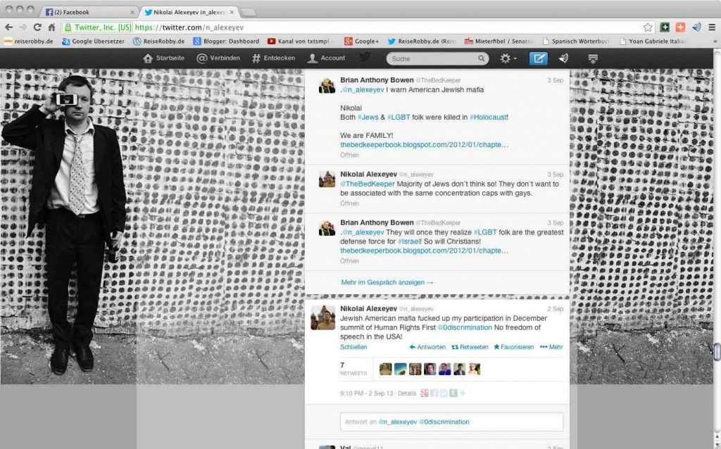 ergeht sich auf seinem Twitter-Account in antisemitischer Sudelsprache