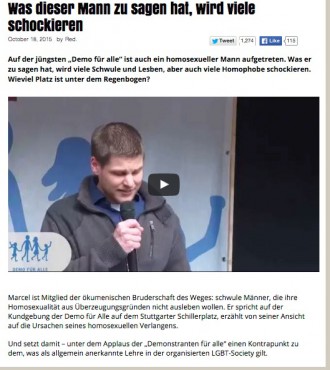 Berger erfragt Platz unterm Regenbogen für Homo-Heiler-Erfolg "Marcel"