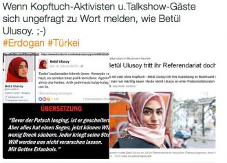Kopftuch-Apologetin Betül Ulusoy schwelgt im menschenfeindlichen AKP-Wording 