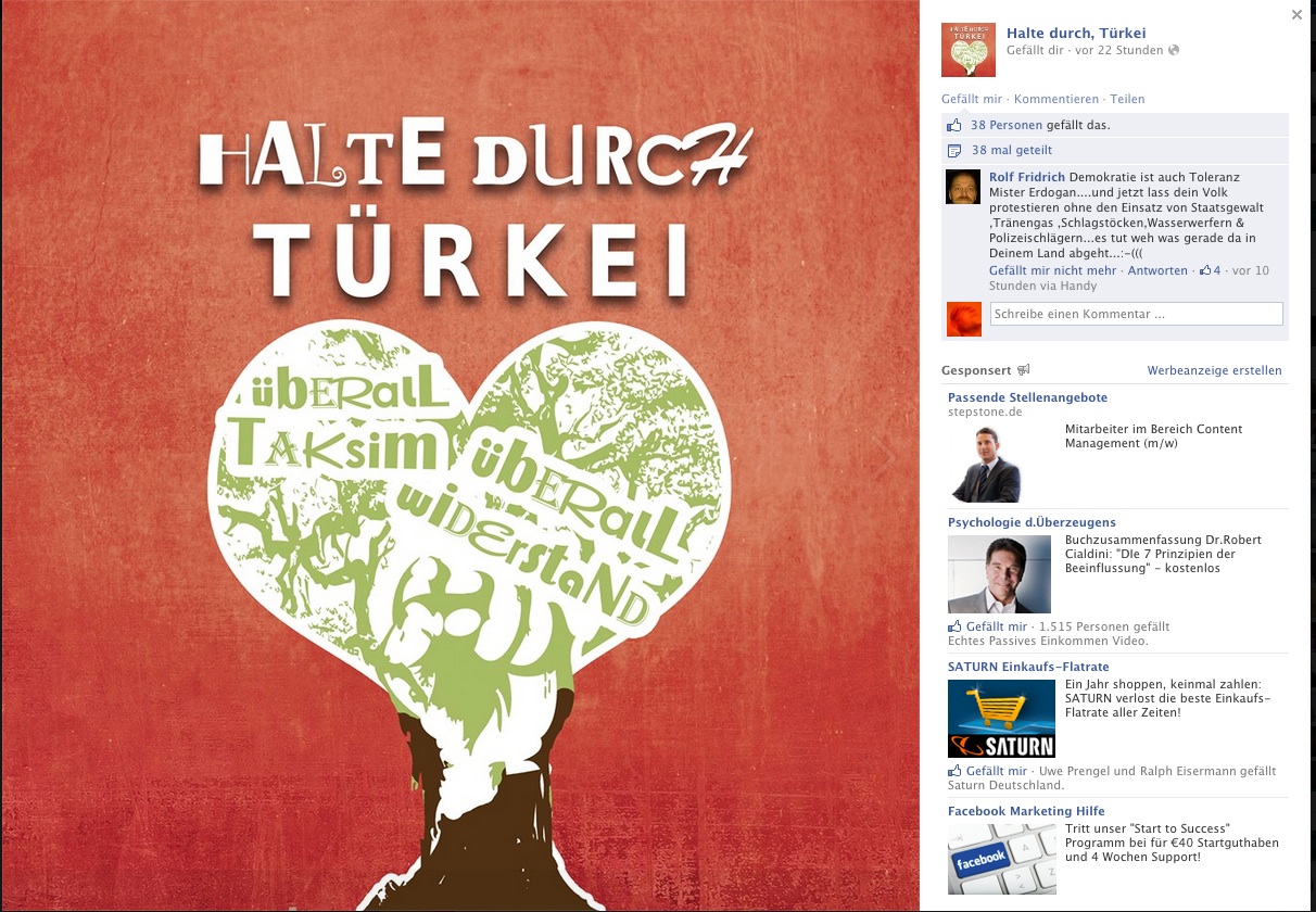 Halte durch, Türkei!Foto-Quelle: https://www.facebook.com/haltedurchturkei
