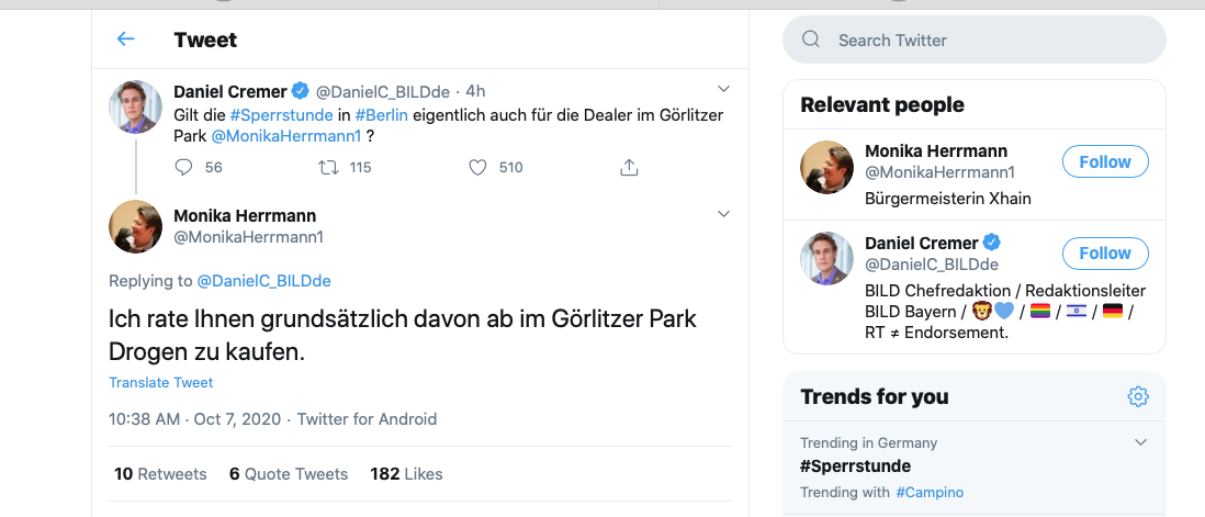 Will Bild-Chef Bayern Drogen im Görli kaufen?