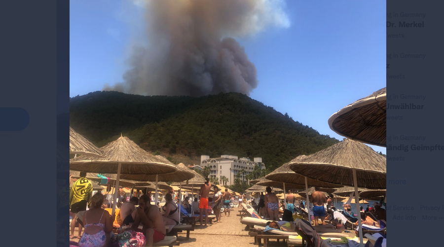 Waldbrände in İçmeler am Mittelmeer