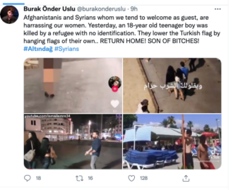 Türkische Faschisten hetzte auf Twitter gegen syrische Flüchtlinge in der Türkei